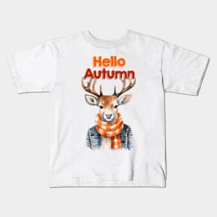 Watercolor Summer Deer Kids T-Shirt